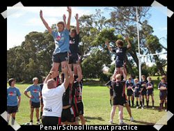 Penair School lineout practice